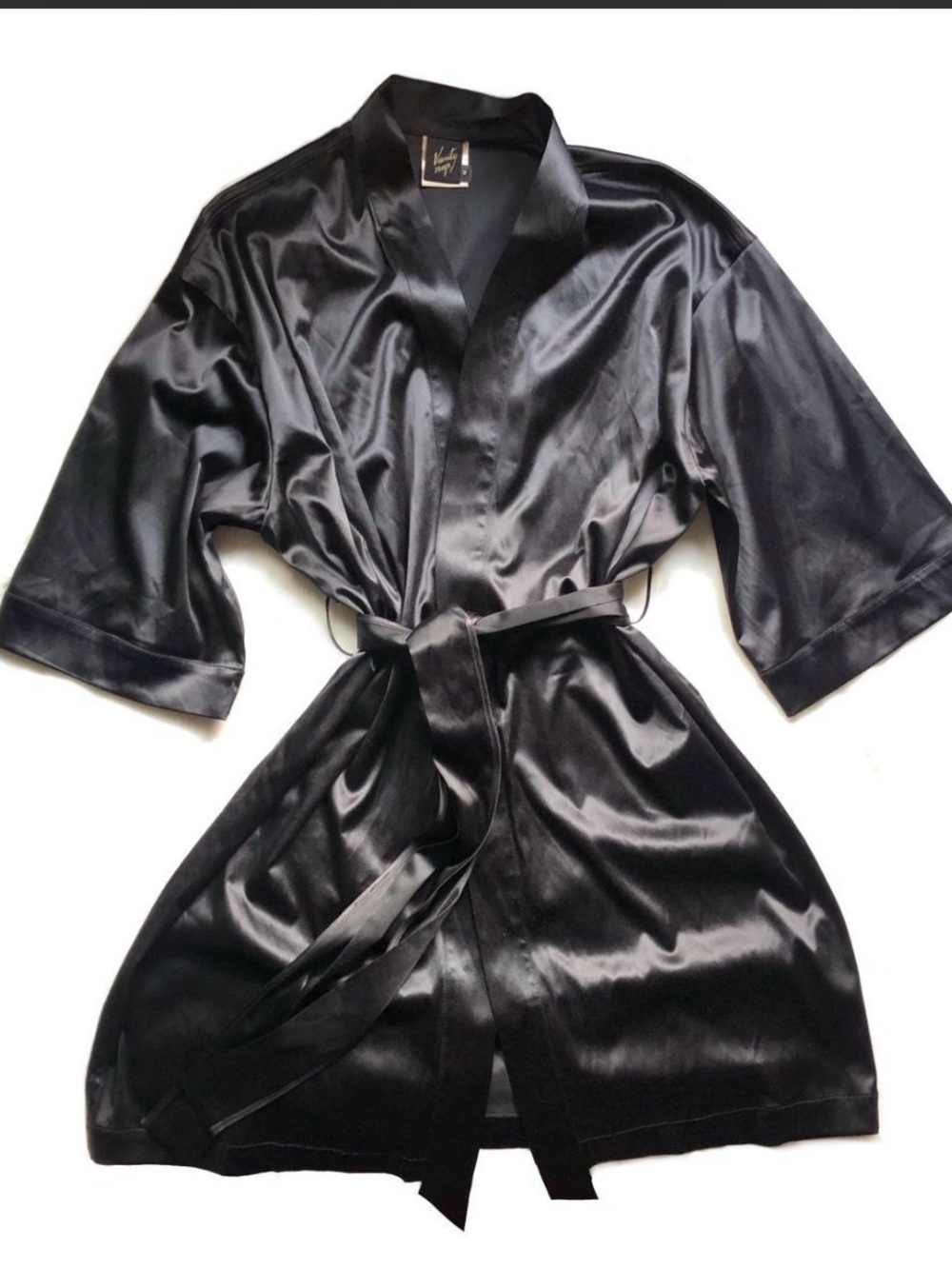 Vanity Nap. Classic black Robe in Medium